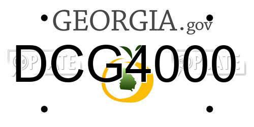 DCG4000 Georgia License Plate
