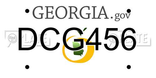 DCG456 Georgia License Plate