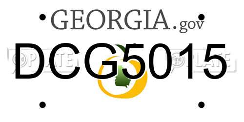 DCG5015 Georgia License Plate