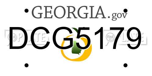 DCG5179 Georgia License Plate