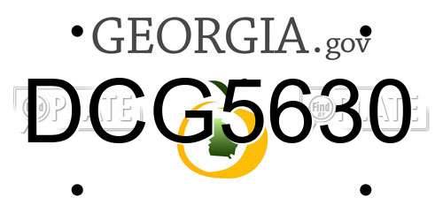 DCG5630 Georgia License Plate