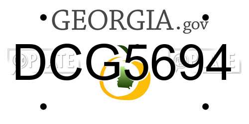 DCG5694 Georgia License Plate