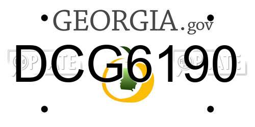 DCG6190 Georgia License Plate