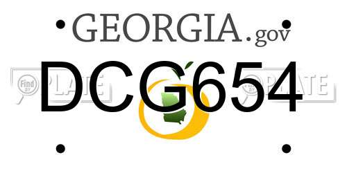 DCG654 Georgia License Plate