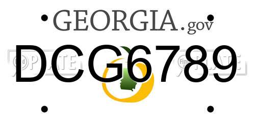DCG6789 Georgia License Plate