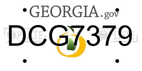 DCG7379 Georgia License Plate