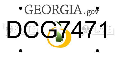 DCG7471 Georgia License Plate