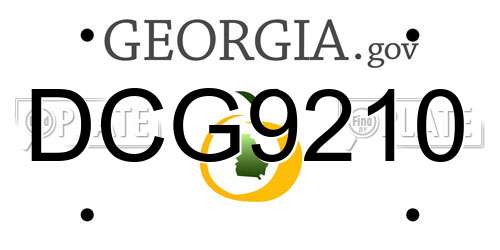 DCG9210 Georgia License Plate