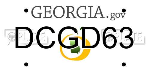DCGD63 Georgia License Plate