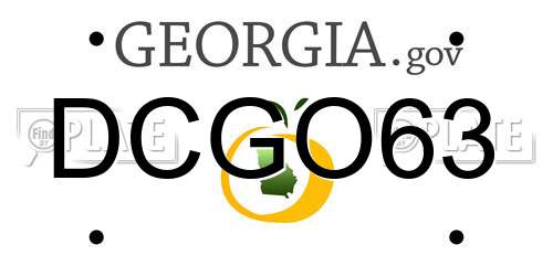 DCGO63 Georgia License Plate