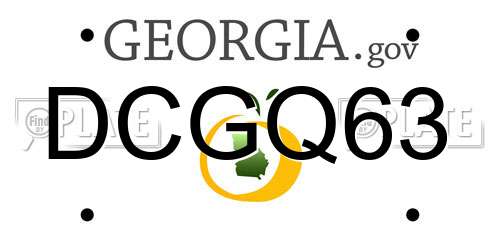 DCGQ63 Georgia License Plate