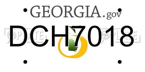 DCH7018 Georgia License Plate