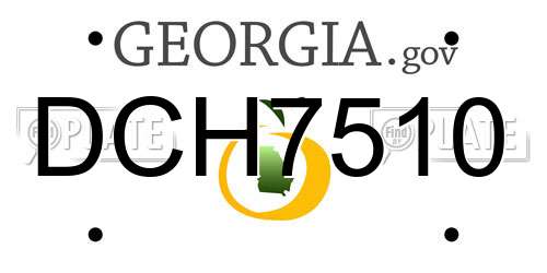 DCH7510 Georgia License Plate