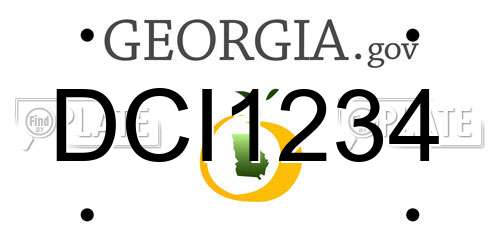 DCI1234 Georgia License Plate