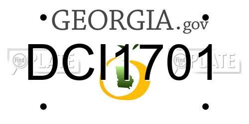 DCI1701 Georgia License Plate
