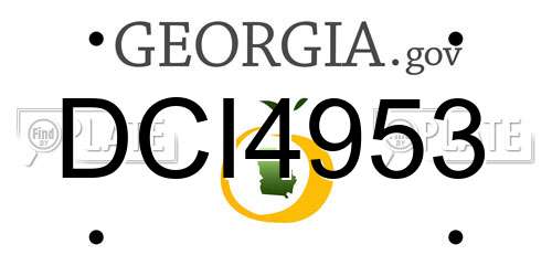 DCI4953 Georgia License Plate