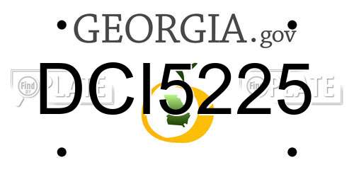 DCI5225 Georgia License Plate