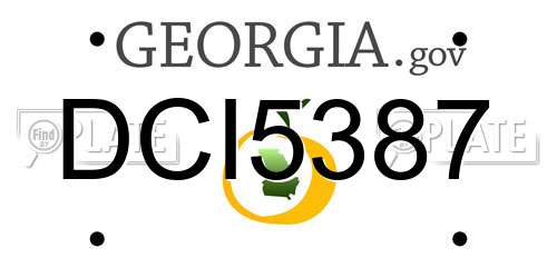DCI5387 Georgia License Plate