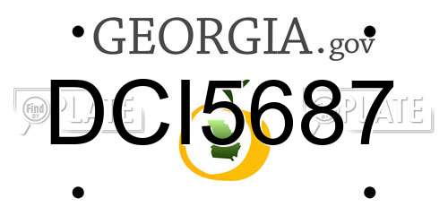 DCI5687 Georgia License Plate
