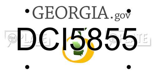 DCI5855 Georgia License Plate