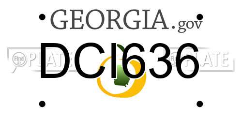DCI636 Georgia License Plate