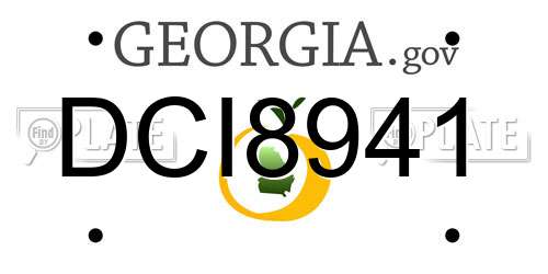 DCI8941 Georgia License Plate