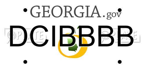 DCIBBBB Georgia License Plate