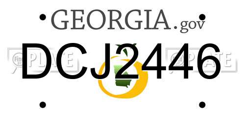 DCJ2446 Georgia License Plate