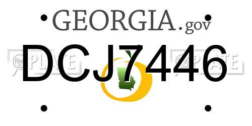 DCJ7446 Georgia License Plate
