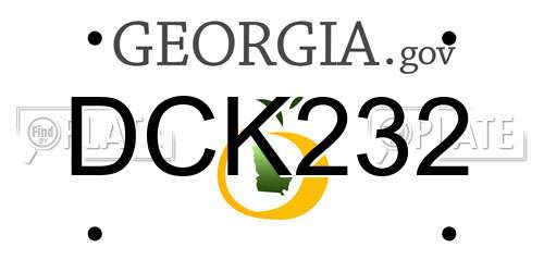 DCK232 Georgia License Plate