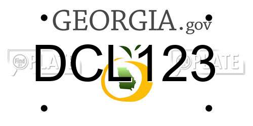 DCL123 Georgia License Plate