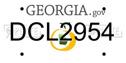 DCL2954 Georgia License Plate