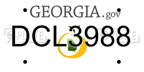DCL3988 Georgia License Plate