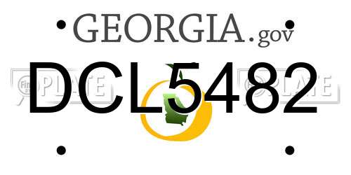 DCL5482 Georgia License Plate