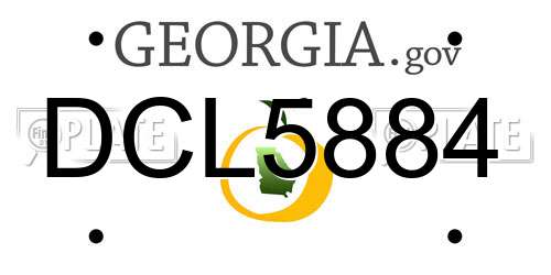 DCL5884 Georgia License Plate