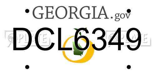 DCL6349 Georgia License Plate