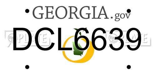 DCL6639 Georgia License Plate
