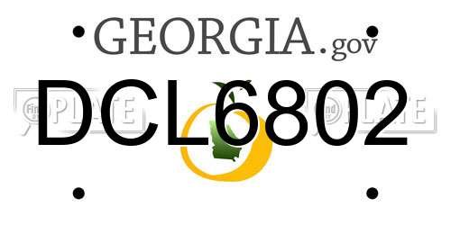 DCL6802 Georgia License Plate
