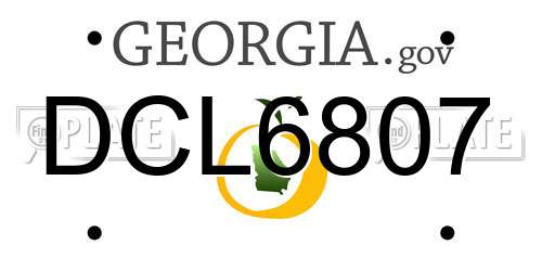 DCL6807 Georgia License Plate