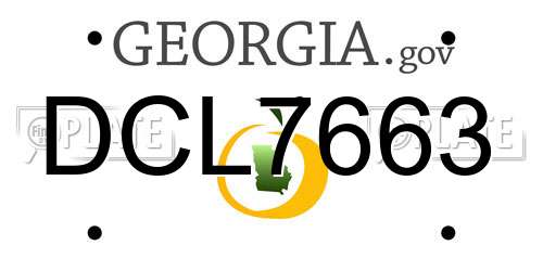 DCL7663 Georgia License Plate