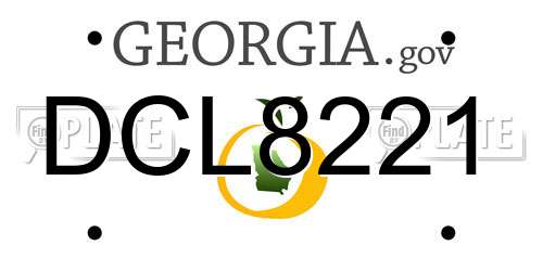 DCL8221 Georgia License Plate