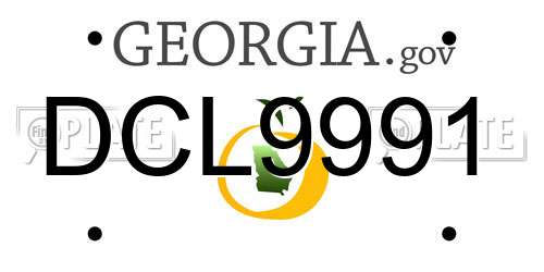 DCL9991 Georgia License Plate
