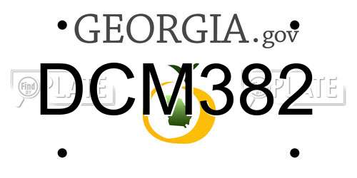 DCM382 Georgia License Plate
