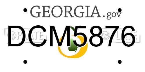 DCM5876 Georgia License Plate