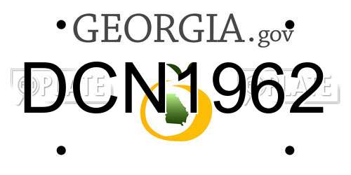 DCN1962 Georgia License Plate
