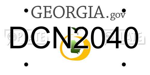 DCN2040 Georgia License Plate