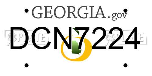 DCN7224 Georgia License Plate