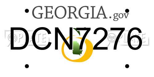 DCN7276 Georgia License Plate