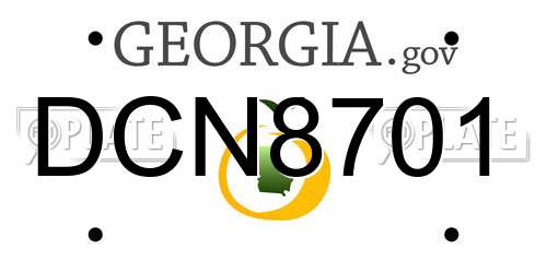 DCN8701 Georgia License Plate