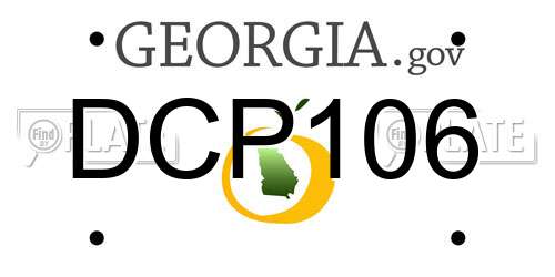 DCP106 Georgia License Plate